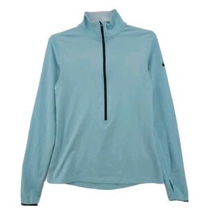 NIKE Pro DRI Fit Athletic Blue Teal Active Sweatshirt  1/2 Zip Pullover Size XL